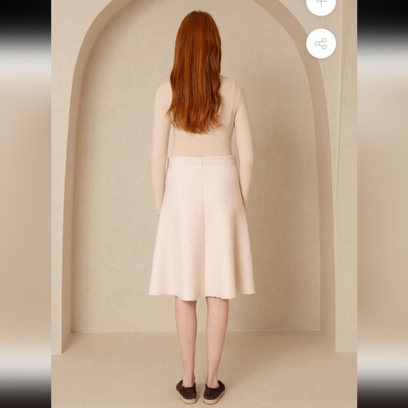 BLANK Winter White Wool Flare Skirt. Size Large. New without tags. Never let y - Picture 2 of 9